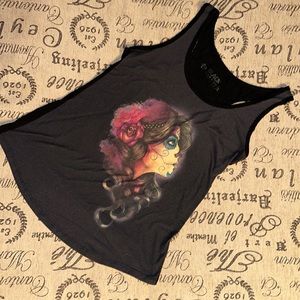 Gray and black day of the dead tank